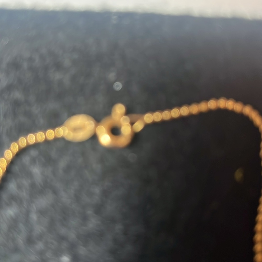 14K Puffed Gold Heart Necklace on Beaded 
Chain - Picture 3 of 6